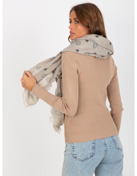 Női mintás sál COLETTE szürke