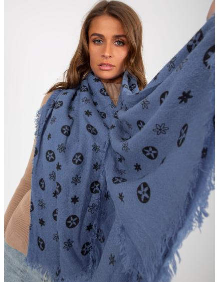 Női sál PATTERN sötétkék