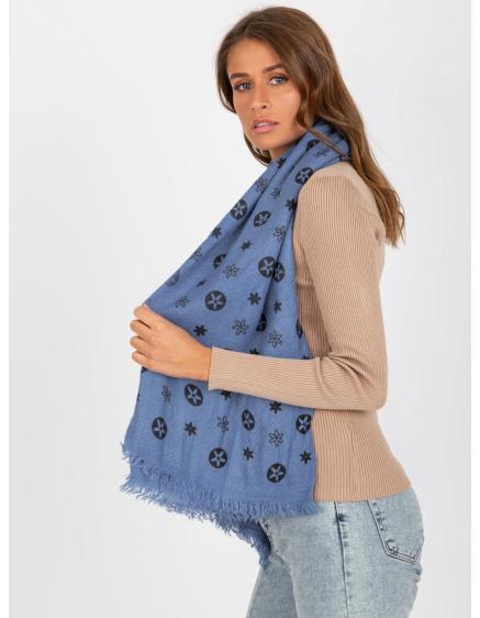 Női sál PATTERN sötétkék