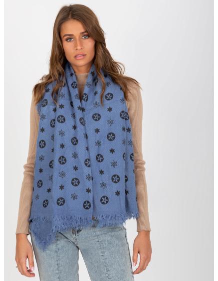 Női sál PATTERN sötétkék