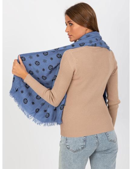Női sál PATTERN sötétkék