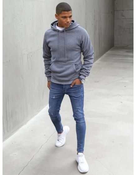 Férfi kapucnis pulóver BLAISE sötétszürke