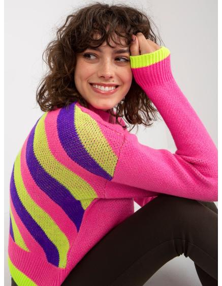 Női színes nyomtatott pulóver LINETTE pink