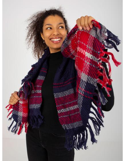 Női kockás sál KAREN sötétkék