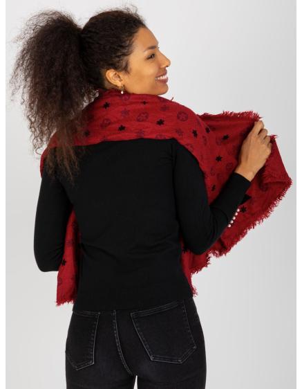 Női nyomtatott sál CRYSTAL red
