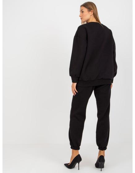 Női szett pulóverrel, BELLA felirattal fekete