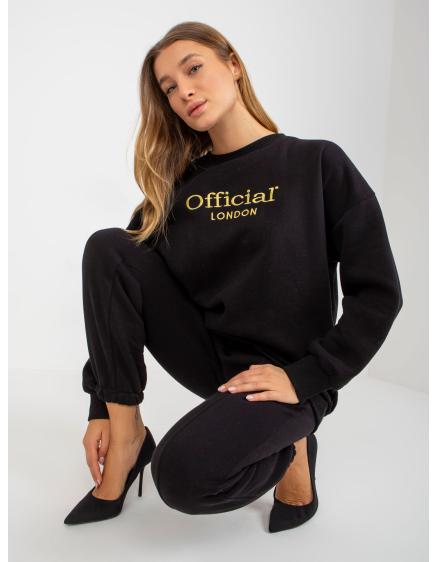 Női szett pulóverrel, BELLA felirattal fekete