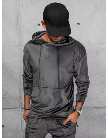 Férfi kapucnis pulóver AUSTYN sötétszürke