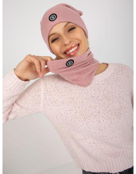 Női kalap és kémény szett ELIA világos rózsaszín