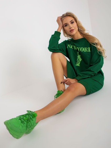 Női oversize blúz ABRIELLE sötétzöld