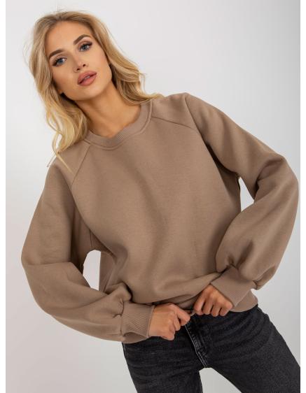 Női kerek nyakú pulóver ARA sötét bézs színű