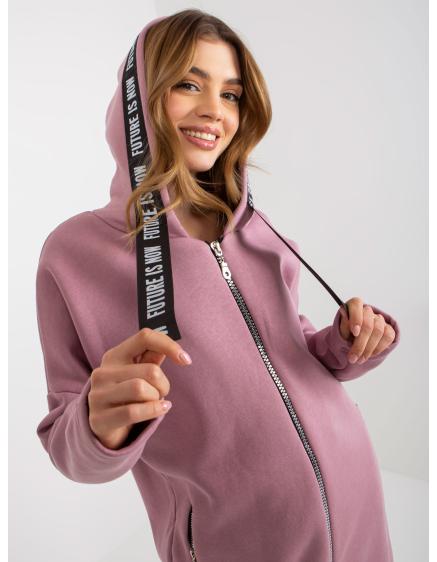 Női kapucnis, cipzáras pulóver BRENNA rózsaszínű