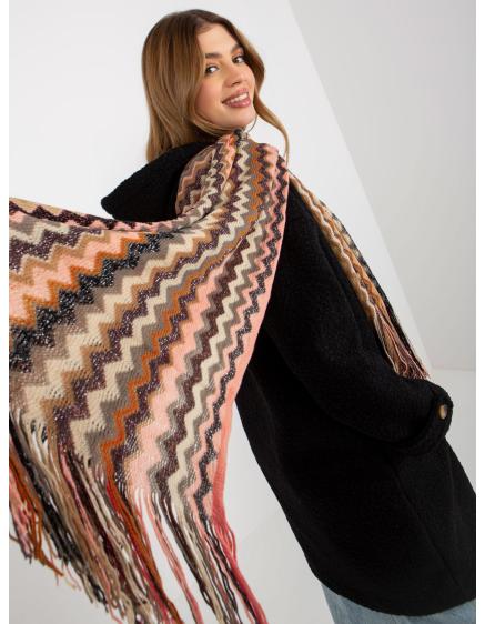 Női mintás sál DARBY világos rózsaszín