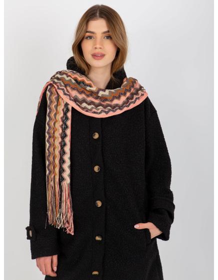 Női mintás sál DARBY világos rózsaszín