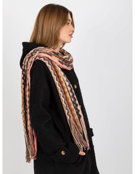 Női mintás sál DARBY világos rózsaszín