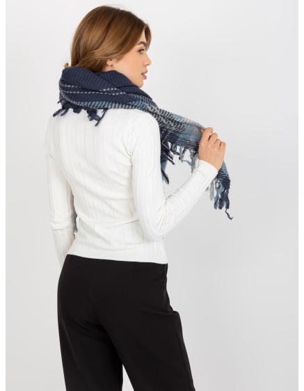 Dámská šála s třásněmi kostkovaná KOLEEN námořnicky modrá 