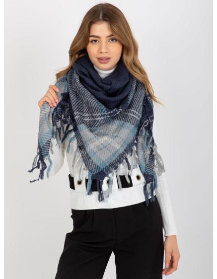 Dámská šála s třásněmi kostkovaná KOLEEN námořnicky modrá 