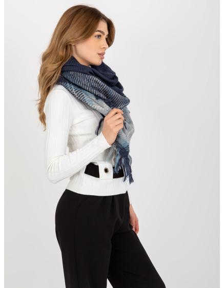 Dámská šála s třásněmi kostkovaná KOLEEN námořnicky modrá 