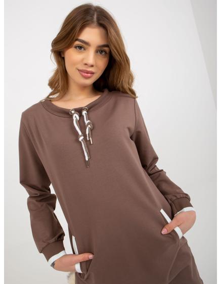 Dámská mikina s vázáním TITTY hnědá  