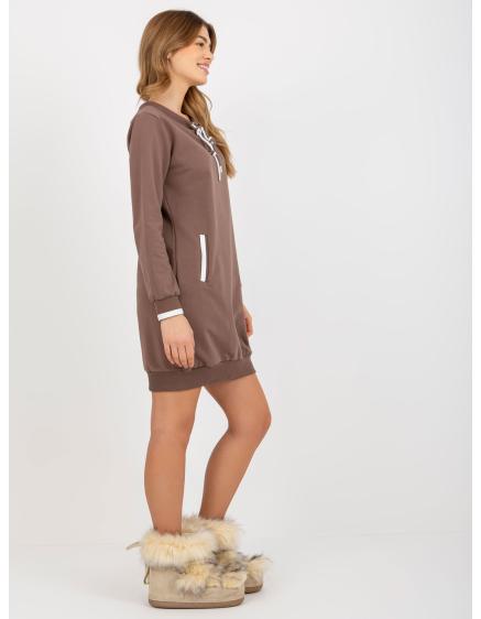 Dámská mikina s vázáním TITTY hnědá  