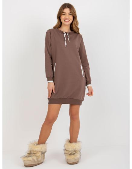 Dámská mikina s vázáním TITTY hnědá  