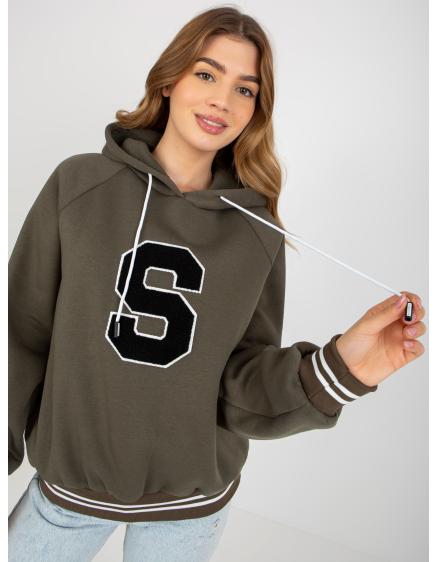 Női kapucnis pulóver JILLIE khaki színű