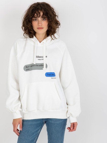 Dámská mikina oversize s nápisem ALYS ecru 