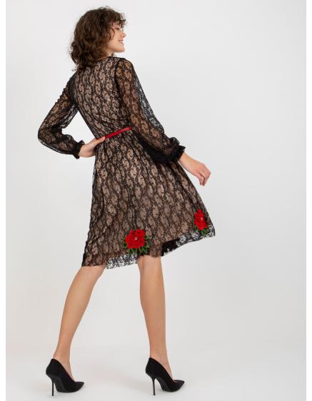 Dámské šaty s páskem ASA černé 