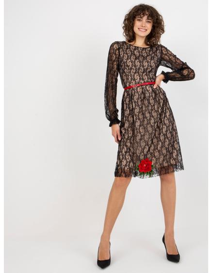 Dámské šaty s páskem ASA černé 