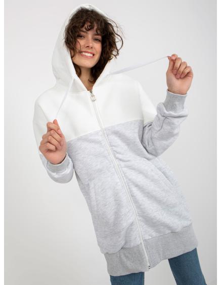 Női alap pulóver cipzárral IMMA ekrü-szürke