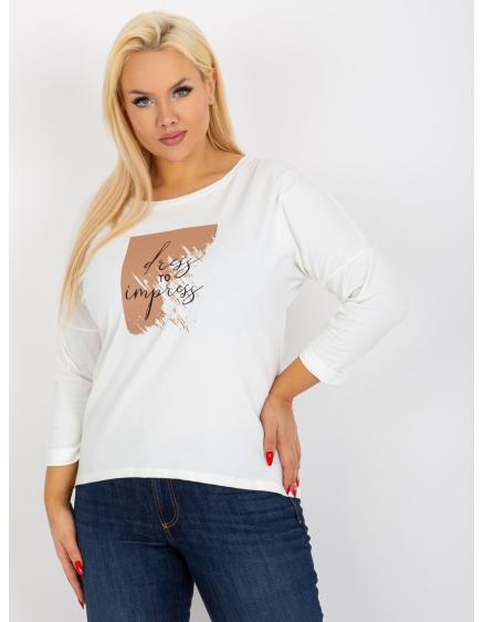 Dámská halenka s potiskem plus size BRONTE ecru  
