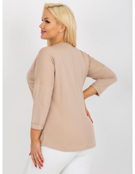 Dámská halenka s potiskem plus size ITA béžová  