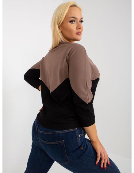 Dámska blúzka plus size SISSY hnedočierna