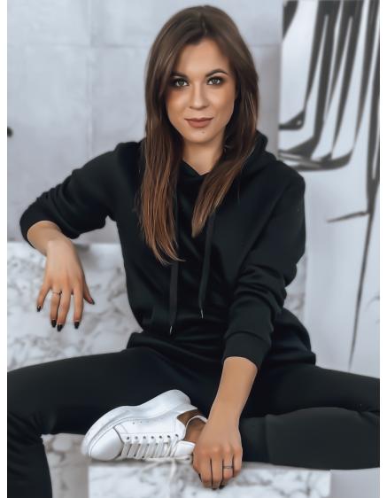 Női kapucnis pulóver BASIC fekete