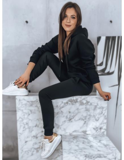 Női kapucnis pulóver BASIC fekete