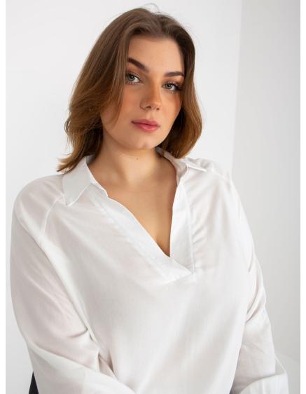 Dámská halenka s límečkem plus size MYRIAM ecru  