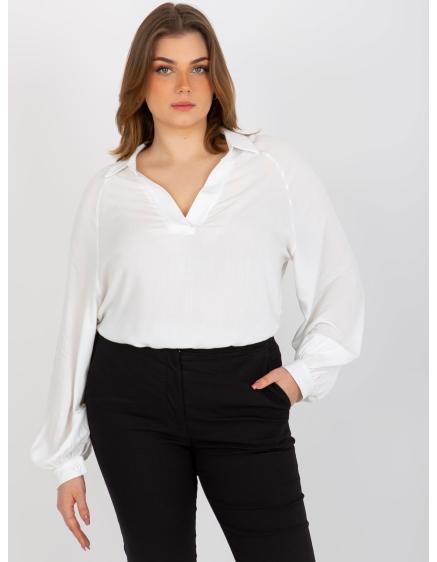 Dámská halenka s límečkem plus size MYRIAM ecru  
