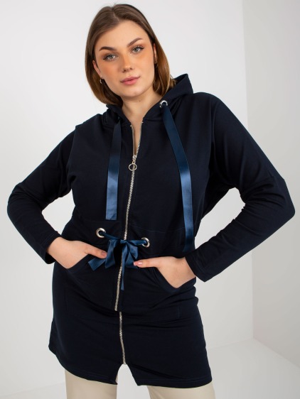 Női plus size kapucnis blúz PENY tengerészkék
