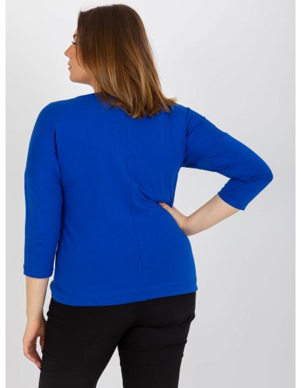 Dámská halenka s potiskem plus size MARIAN tmavě modrá 