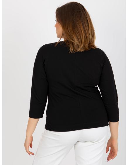 Dámská halenka s 3/4 rukávy plus size JANELLE černá  