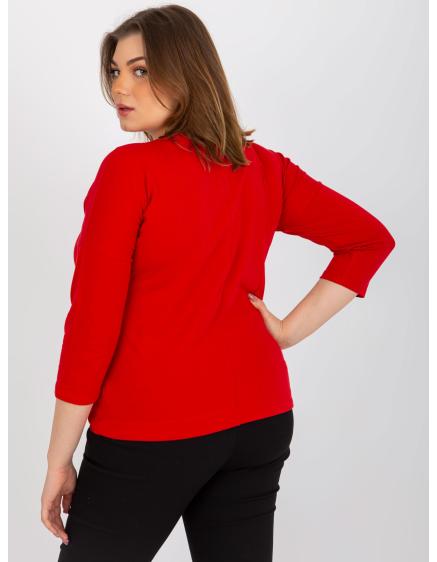 Dámská halenka s potiskem a 3/4 rukávem plus size BECKY červená 