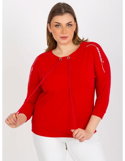 Dámska blúzka s potlačou plus size KARRIE červená