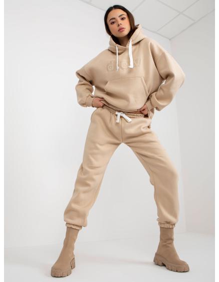 Női kétrészes tréningruha MELISSA oversize bézs színben