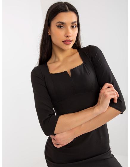 Női 3/4-es ujjú mini koktélruha KAILEY fekete