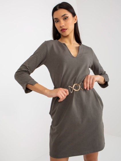 Női ruha zsebekkel OCH BELLA khaki khaki