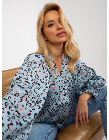 Női leopárd mintás ing HELLEN kék-fekete