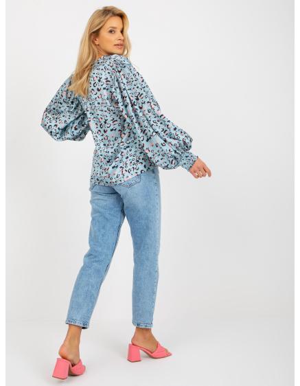 Női leopárd mintás ing HELLEN kék-fekete