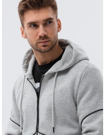 Pánska mikina na zips VETA sivá melanž