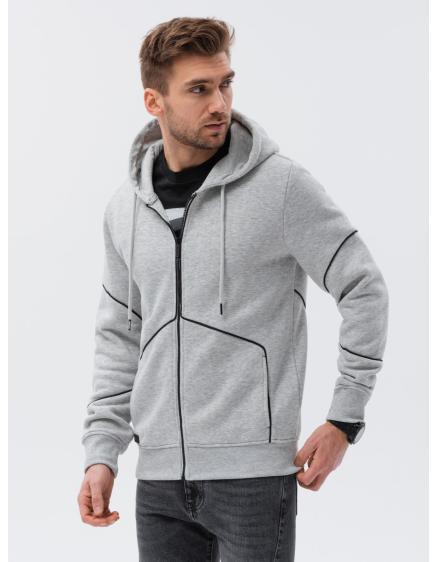 Pánska mikina na zips VETA sivá melanž