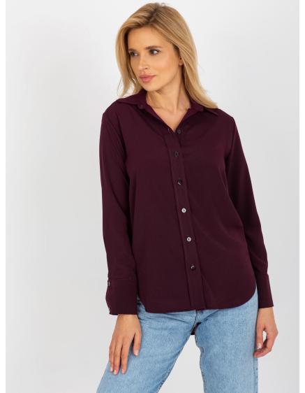Dámská košile s límečkem KELSEY tmavě fialová  